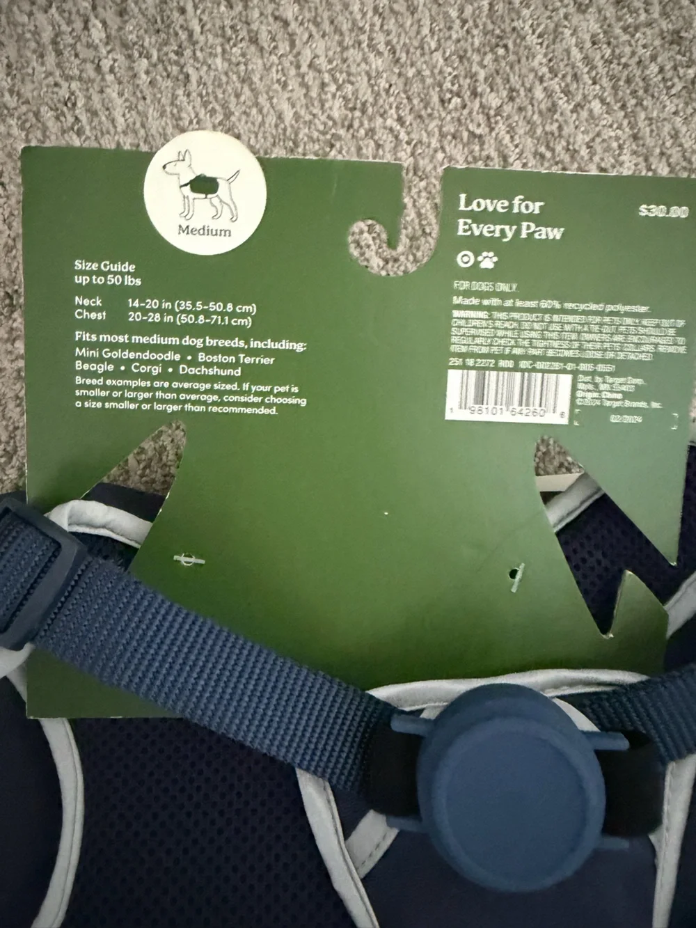 The Cuddle Collab Navy Dog Harness Backpack